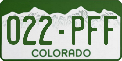 CO license plate 022PFF