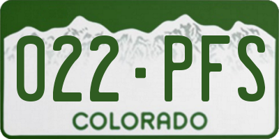 CO license plate 022PFS