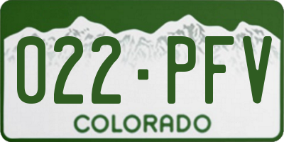 CO license plate 022PFV
