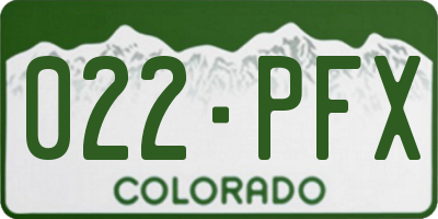 CO license plate 022PFX