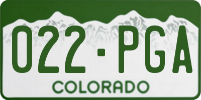 CO license plate 022PGA