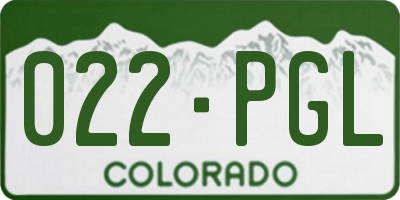 CO license plate 022PGL