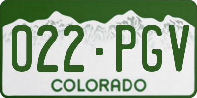 CO license plate 022PGV