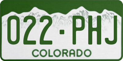CO license plate 022PHJ