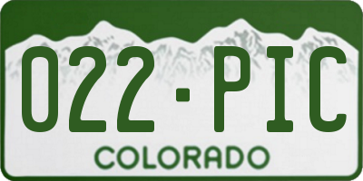 CO license plate 022PIC