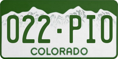 CO license plate 022PIO