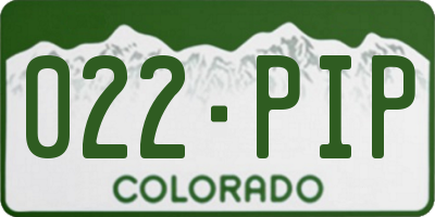 CO license plate 022PIP