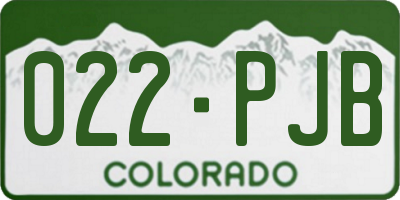 CO license plate 022PJB
