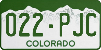 CO license plate 022PJC