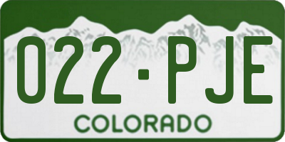 CO license plate 022PJE