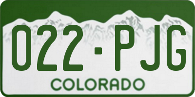 CO license plate 022PJG