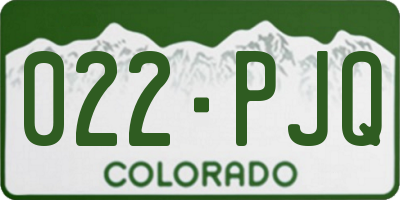 CO license plate 022PJQ