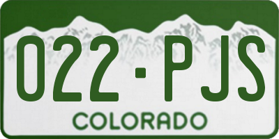 CO license plate 022PJS