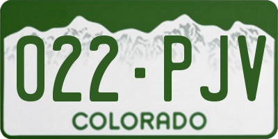 CO license plate 022PJV