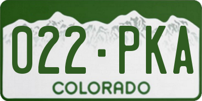 CO license plate 022PKA