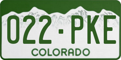 CO license plate 022PKE
