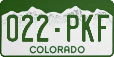 CO license plate 022PKF