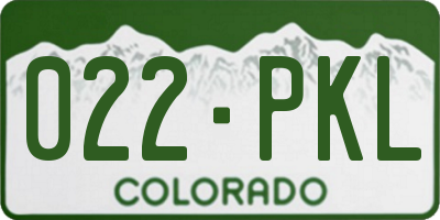 CO license plate 022PKL