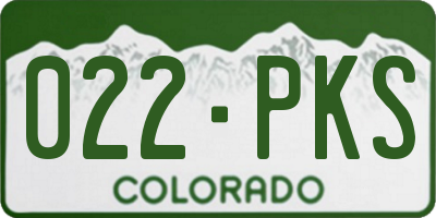 CO license plate 022PKS