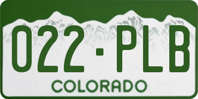 CO license plate 022PLB