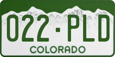 CO license plate 022PLD