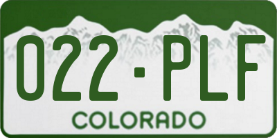 CO license plate 022PLF