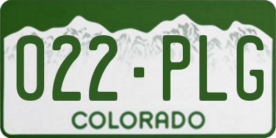 CO license plate 022PLG