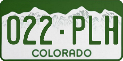 CO license plate 022PLH