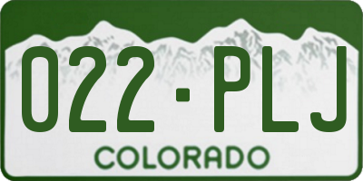 CO license plate 022PLJ