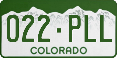 CO license plate 022PLL