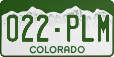 CO license plate 022PLM