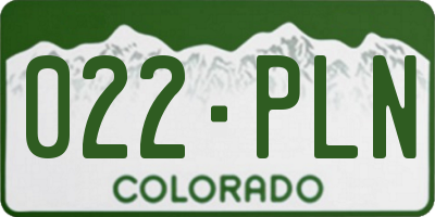 CO license plate 022PLN