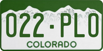 CO license plate 022PLO