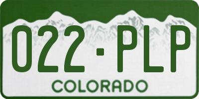 CO license plate 022PLP