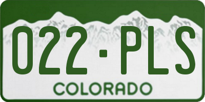 CO license plate 022PLS