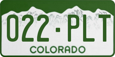 CO license plate 022PLT