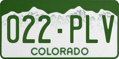 CO license plate 022PLV