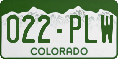 CO license plate 022PLW