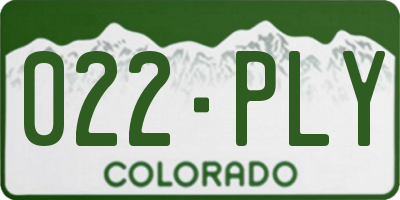 CO license plate 022PLY