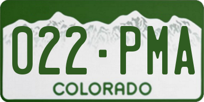 CO license plate 022PMA