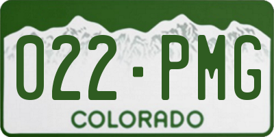 CO license plate 022PMG