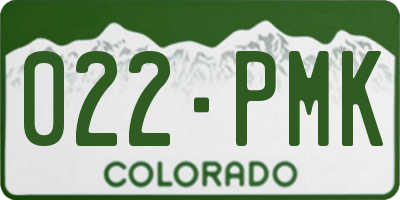CO license plate 022PMK