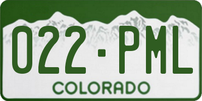 CO license plate 022PML