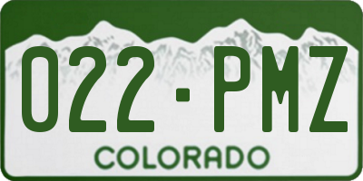 CO license plate 022PMZ