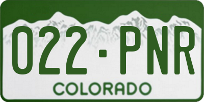 CO license plate 022PNR