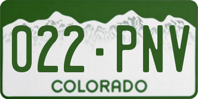 CO license plate 022PNV