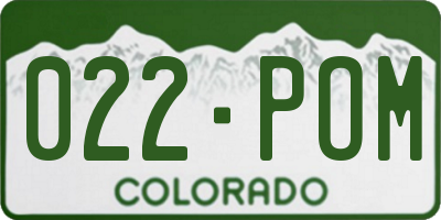 CO license plate 022POM