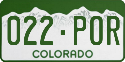 CO license plate 022POR