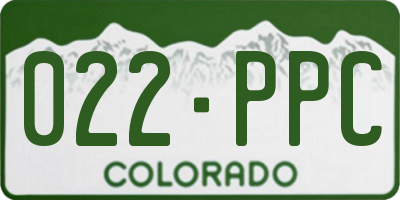 CO license plate 022PPC