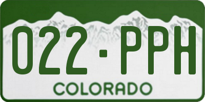 CO license plate 022PPH